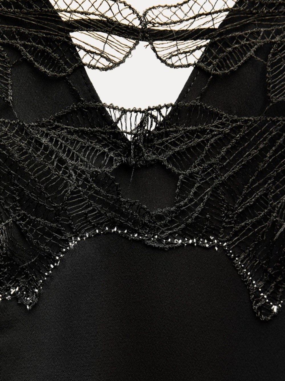 NWOT ZARA AW24 ZW COLLECTION LACE TRIM BRIEF DRESS 8369/515 BLACK LINGERIE DRESS - Picture 4 of 15